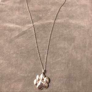 Sterling Silver Dog Paw Necklace